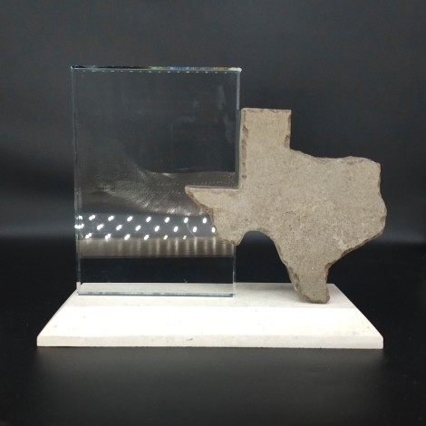 Slotted State of Texas (Blue Charcoal on White)